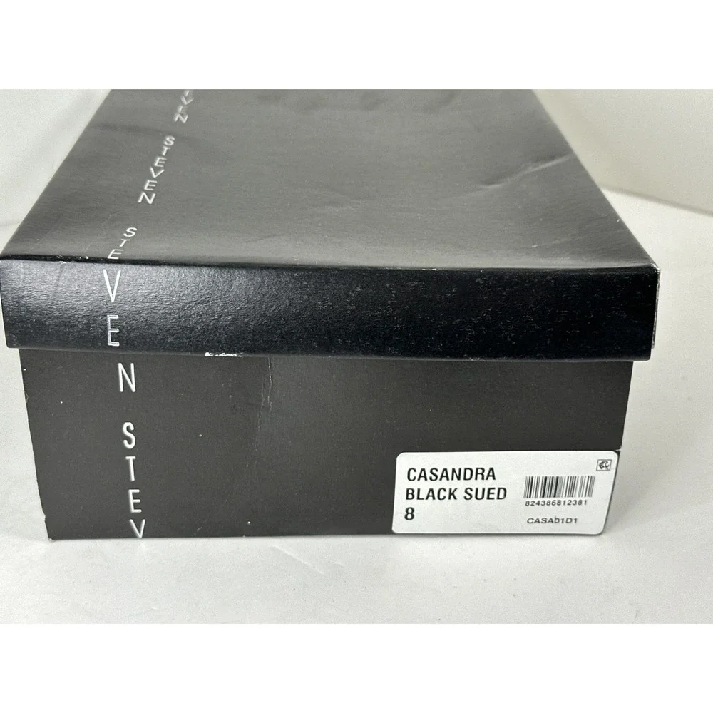Steven by Steve Madden Women's Black Suede Casandra Espadrille Flats‎ Size 8